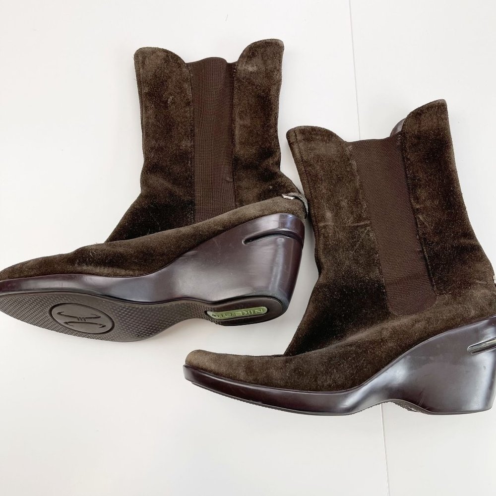 Cole Haan Nike Air Brown Suede Chelsea Ankle Boots Size 8B - Picture 1 of 14